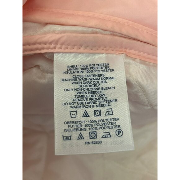Lands End Girls Quilted Jacket Size 4 Pearl Pink Machine Wash Preppy - Picture 5 of 5